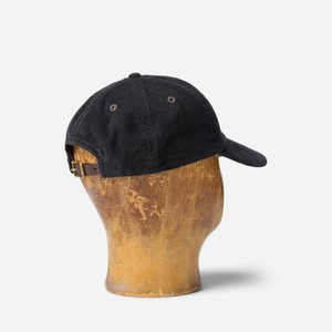 Double RL By Ralph Lauren - LEATHER PATCH CORDUROY TRUCKER CAP - BLACK -  - Alternative View 1