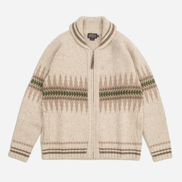 SAWTOOTH BUCK ZIP CARDIGAN - OATMEAL