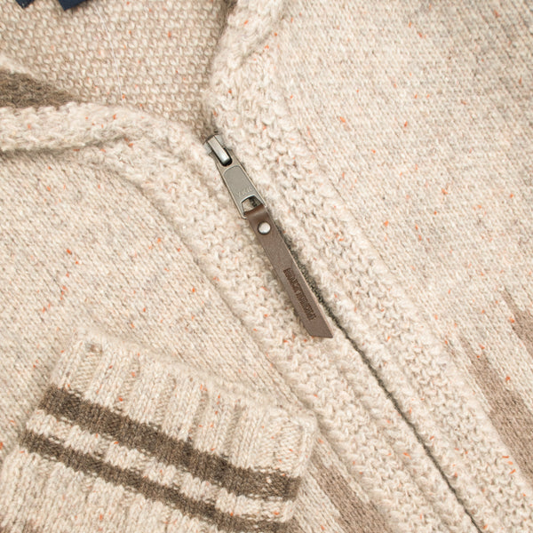 SAWTOOTH BUCK ZIP CARDIGAN - OATMEAL