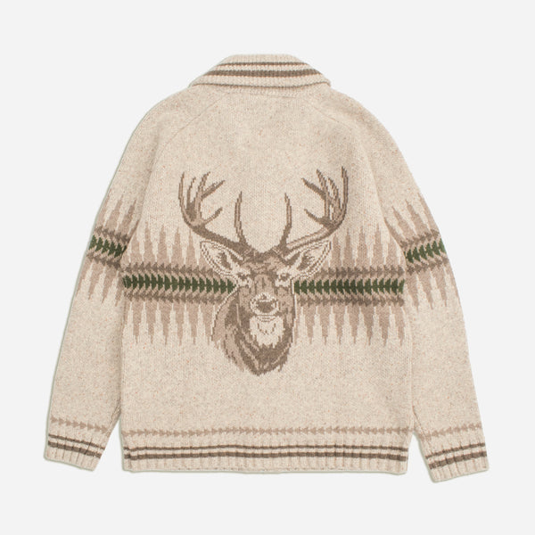 SAWTOOTH BUCK ZIP CARDIGAN - OATMEAL
