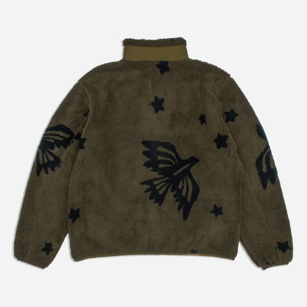 JACQUARD SHERPA FLEECE JACKET - STAR BIRD