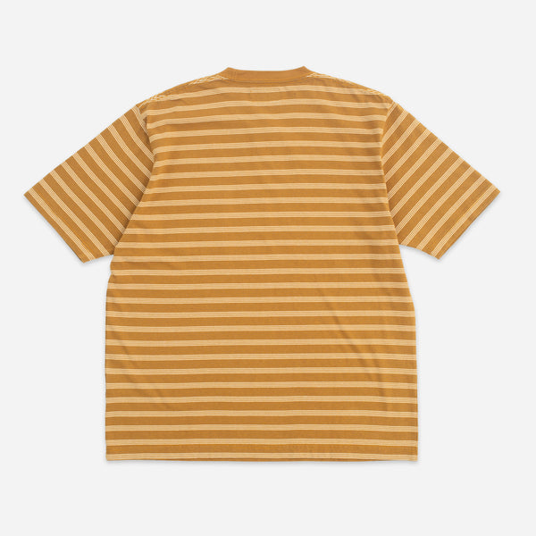 PINSTRIPE POCKET T-SHIRT - LIGHT BROWN/CLAY