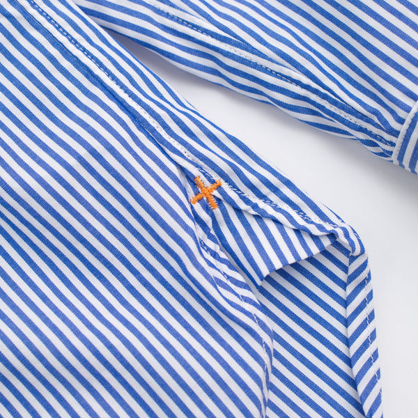 LONDON STRIPE POPLIN SHIRT - BLUE