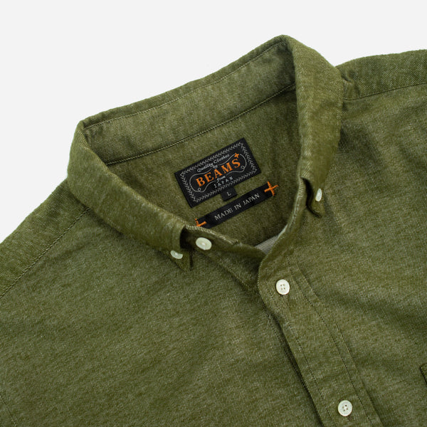 SOLID FLANNEL SHIRT - OLIVE