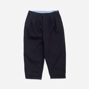 Beams+ - 2 PLEAT CLASSIC TWILL CHINO TROUSER - BLACK -  - Main Front View