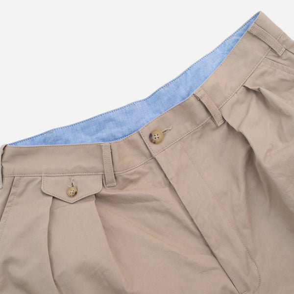 2 PLEAT CLASSIC TWILL CHINO TROUSER - KHAKI