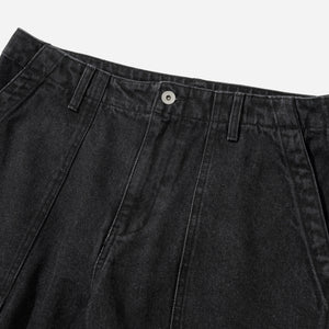 Uniform Bridge - WIDE DENIM FATIGUE PANT - BLACK WASHED -  - Alternative View 1