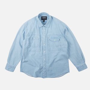 Frizmworks - BLEACHED UTILITY SHIRT - LIGHT BLUE -  - Main Front View