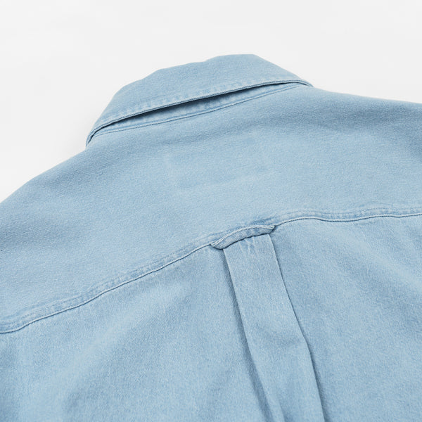 BLEACHED UTILITY SHIRT - LIGHT BLUE