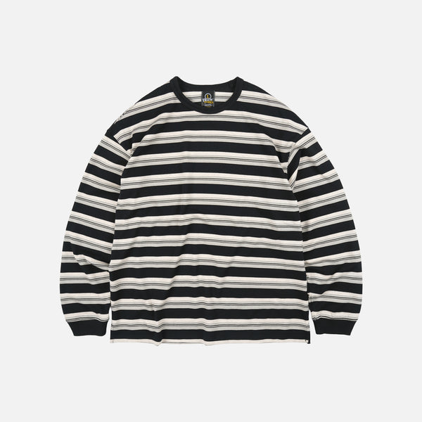 BLOCK STRIPE L/S T-SHIRT - BLACK