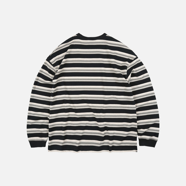 BLOCK STRIPE L/S T-SHIRT - BLACK