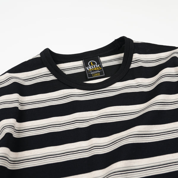 BLOCK STRIPE L/S T-SHIRT - BLACK