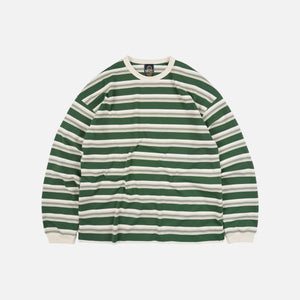 Frizmworks - BLOCK STRIPE L/S T-SHIRT - DARK GREEN -  - Main Front View