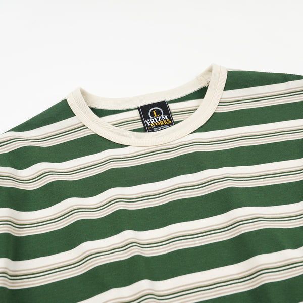 BLOCK STRIPE L/S T-SHIRT - DARK GREEN