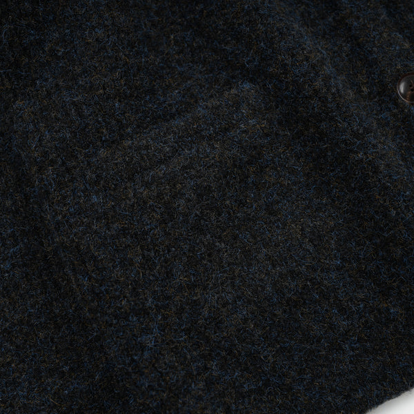 BRUSHED WOOL ROUND CARDIGAN - BLACK EAN