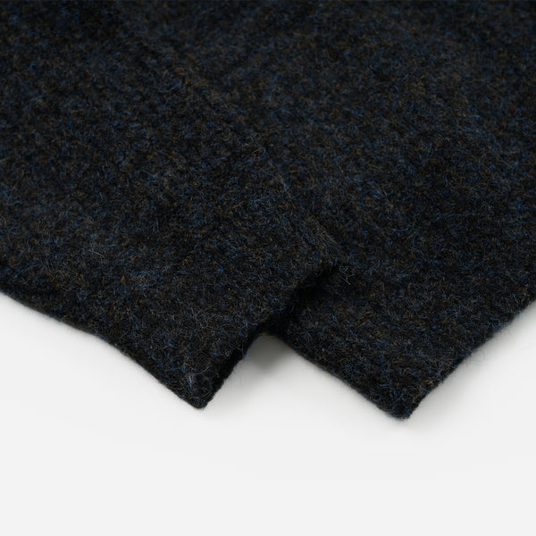BRUSHED WOOL ROUND CARDIGAN - BLACK EAN