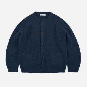 Frizmworks - BRUSHED WOOL ROUND CARDIGAN - INDIGO -  - Main Front View