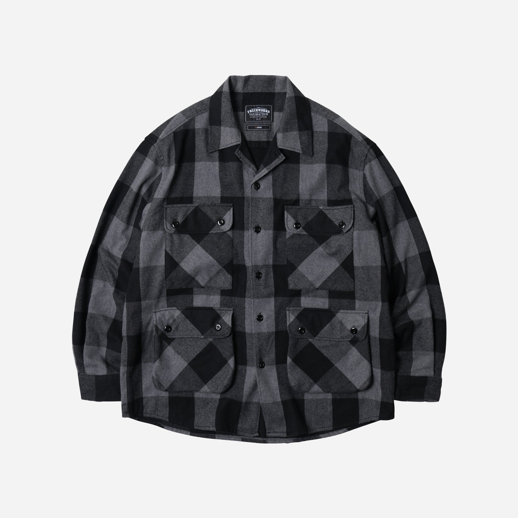 BUFFALO CHECK SHIRT JACKET - GREY/BLACK