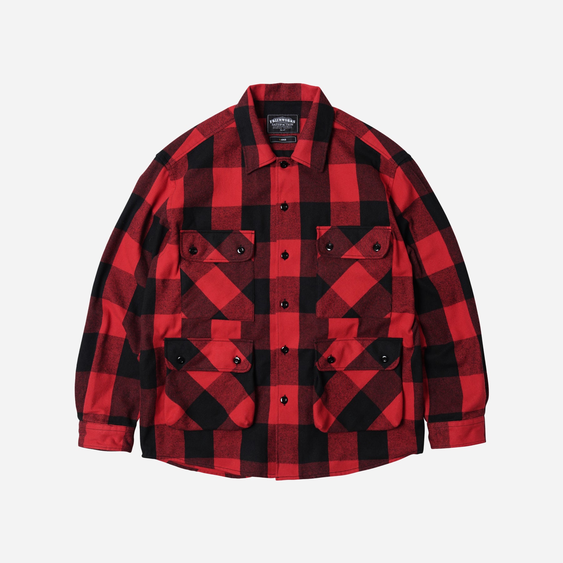 BUFFALO CHECK SHIRT JACKET - RED/BLACK