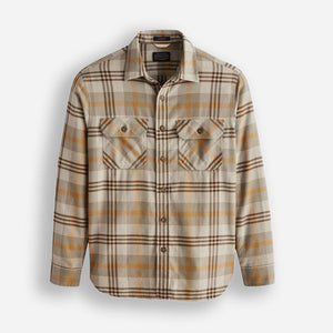 Pendleton - BURNSIDE SHIRT - TAN/BROWN/GREY PLAID -  - Main Front View