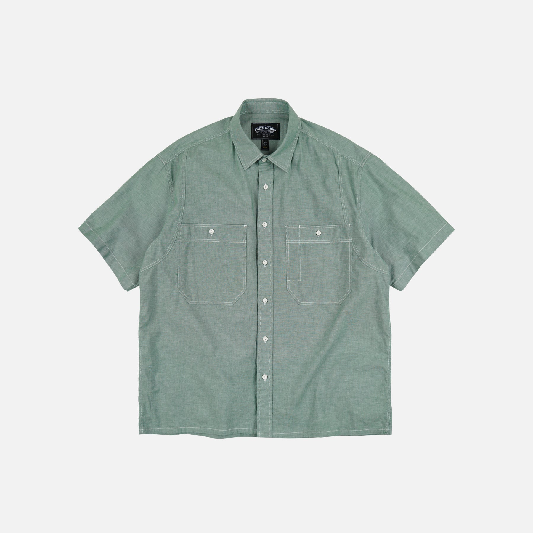 Frizmworks CHAMBRAY BIG POCKET HALF SHIRT - GREEN - The Great Divide