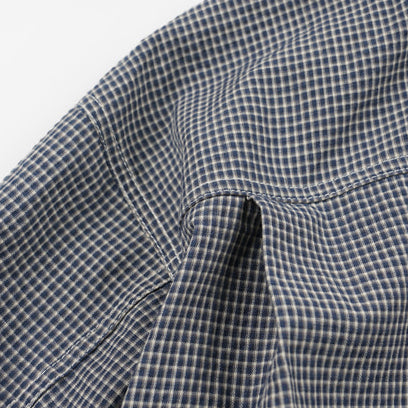 BUDDY CHECK HARRINGTON JACKET - SEA BLUE