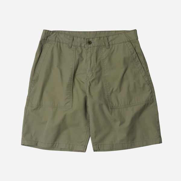 CHINO WIDE FATIGUE SHORTS - OLIVE