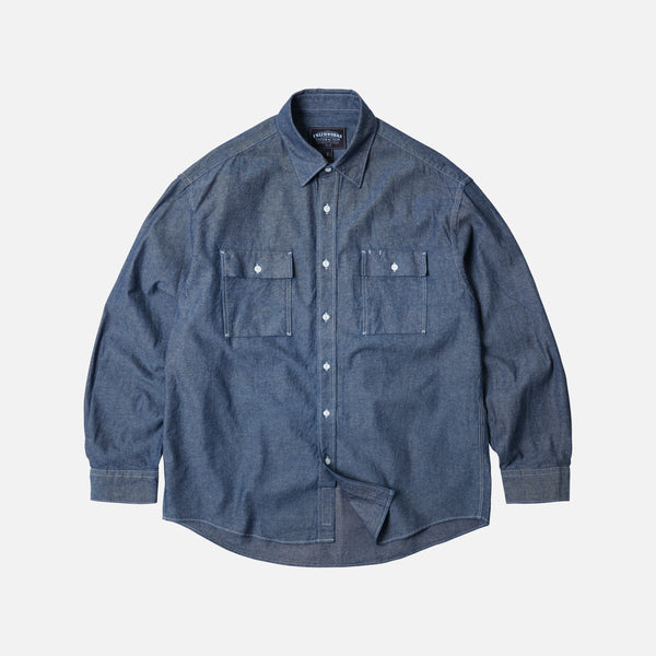 CIGARETTE POCKET CHAMBRAY SHIRT - INDIGO
