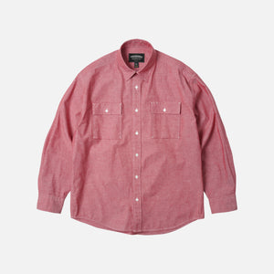 Frizmworks - Frizmworks Cigarette Pocket Chambray Shirt - Red -  - Main Front View
