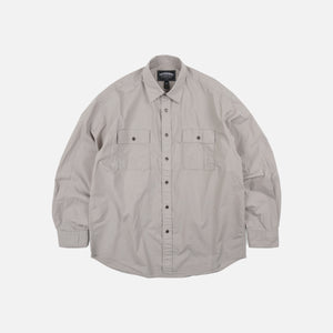 Frizmworks - CIGARETTE POCKET TYPEWRITER SHIRT - MUD -  - Main Front View