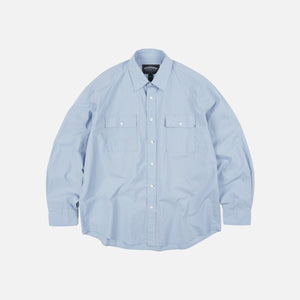 Frizmworks - CIGARETTE POCKET TYPEWRITER SHIRT - SKY BLUE -  - Main Front View