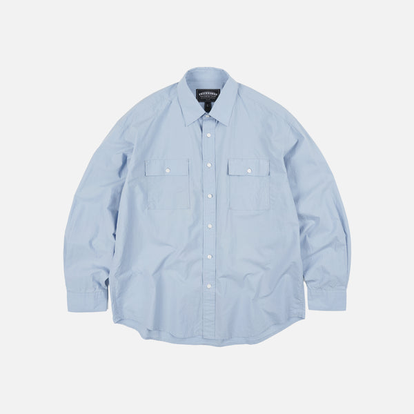 CIGARETTE POCKET TYPEWRITER SHIRT - SKY BLUE
