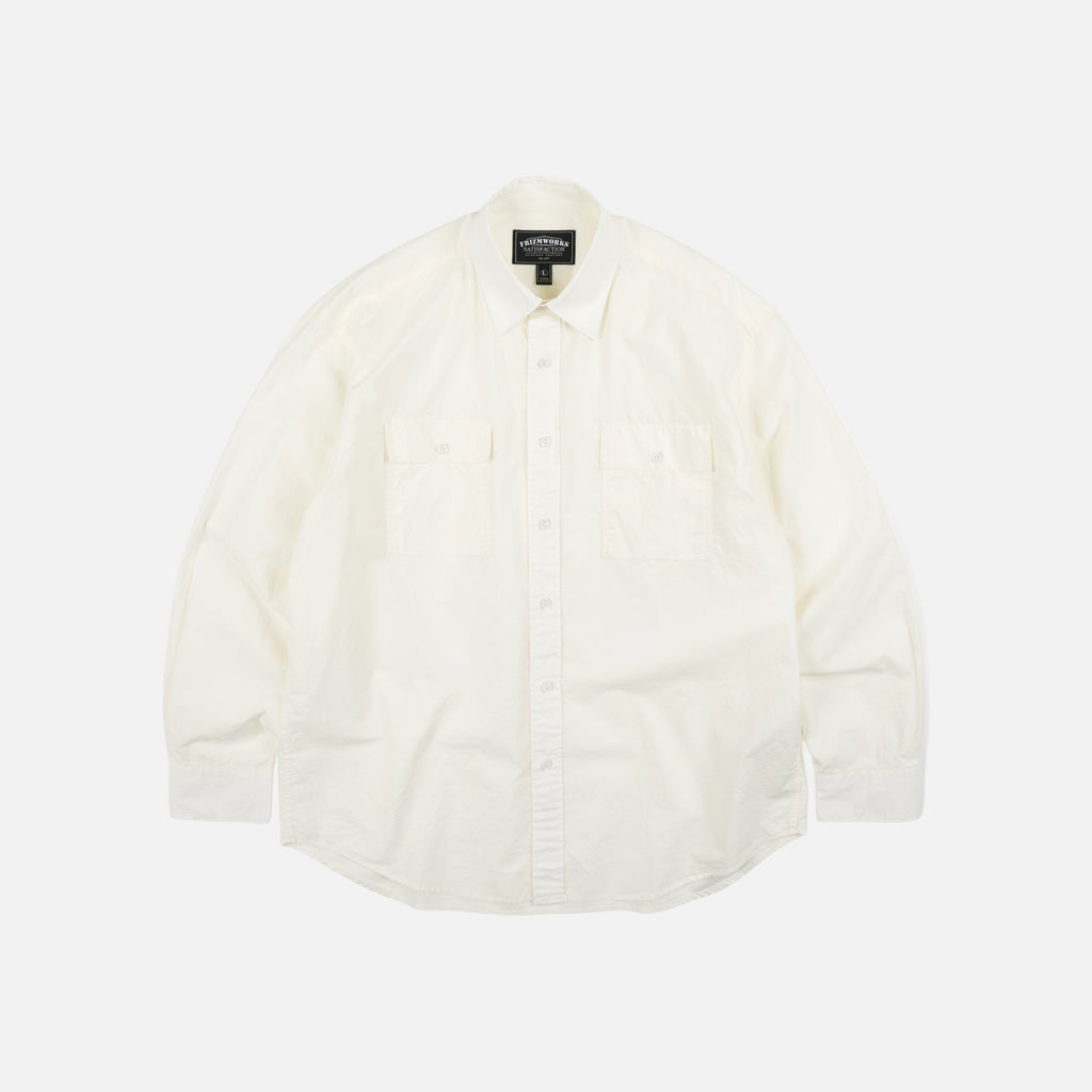 Frizmworks CIGARETTE POCKET TYPEWRITER SHIRT - BUTTER
