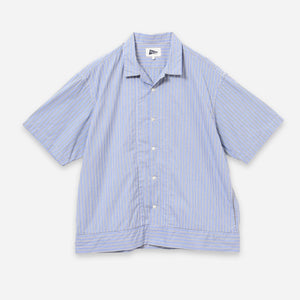 Pilgrim Surf + Supply - CLAUDE STRIPED SHIRT - SAX BLUE -  - Main Front View
