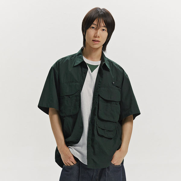 CN RIPSTOP FISHING HALF SHIRT - DARK GREEN