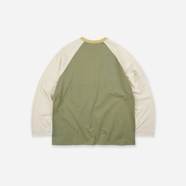 COLOUR BLOCK RAGLAN T-SHIRT - OLIVE