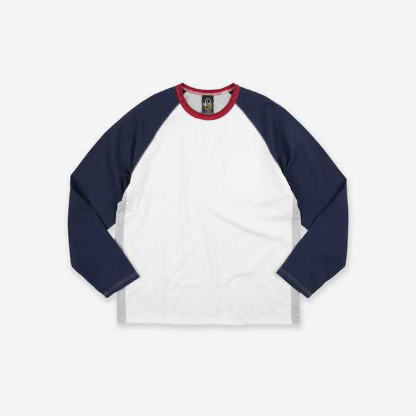 COLOUR BLOCK RAGLAN T-SHIRT - WHITE