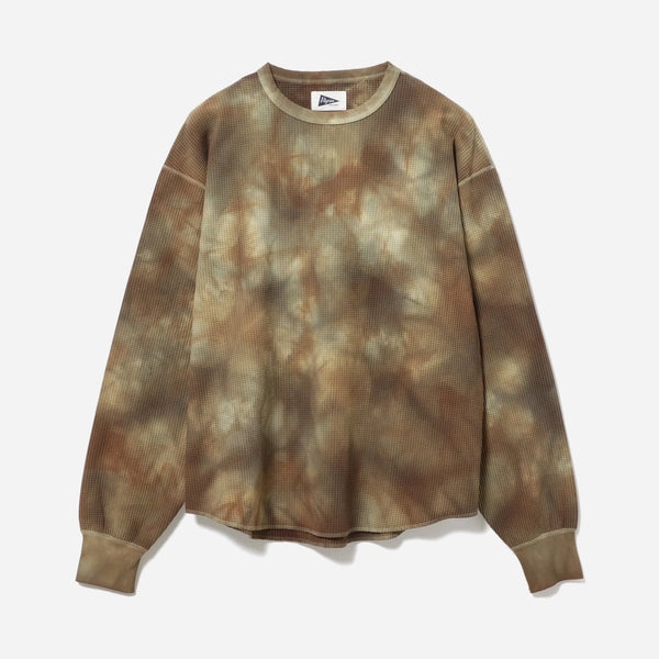 CONAN UNEVEN DYED WAFFLE SWEATER - OLIVE
