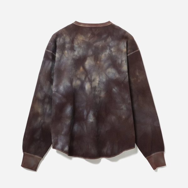 CONAN UNEVEN DYED WAFFLE SWEATER - BROWN