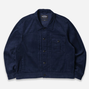 Frizmworks - CORDUROY TRUCKER JACKET - NAVY -  - Main Front View