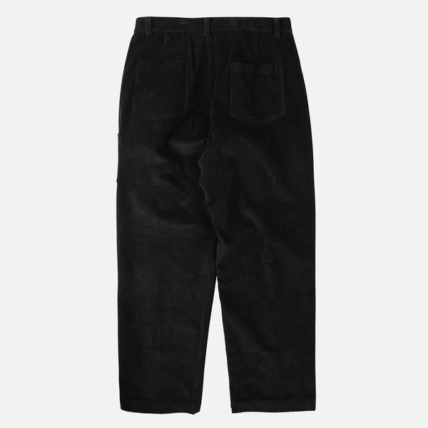 CORDUROY WIDE ONE TUCK PANTS - CHARCOAL