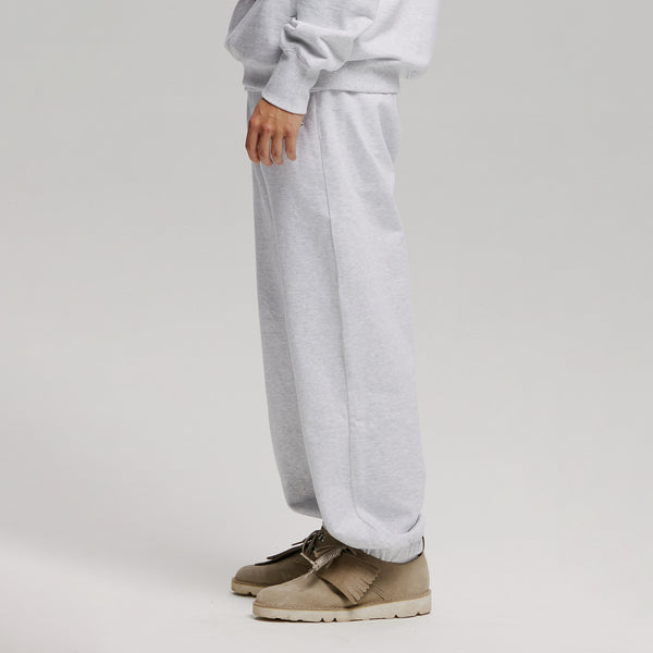 COVER STITCH SWEAT PANTS - WHITE MELANGE