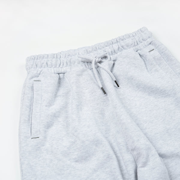 COVER STITCH SWEAT PANTS - WHITE MELANGE