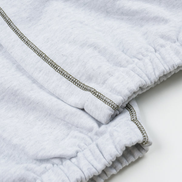 COVER STITCH SWEAT PANTS - WHITE MELANGE