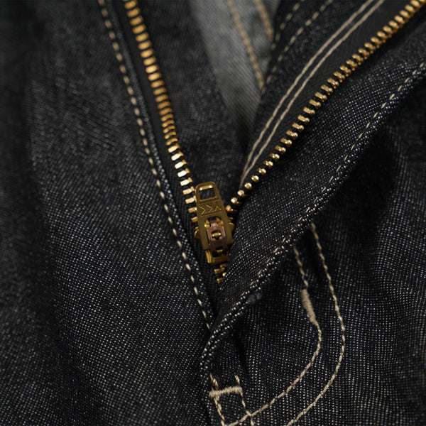 CURVED DENIM PANTS - BLACK