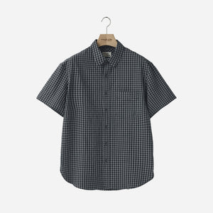 Rough Side - UNIT HALF SHIRT - CHARCOAL CHECK -  - Main Front View