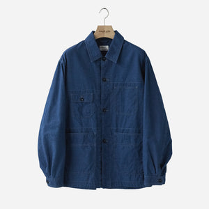 Rough Side - UTILITY WORK JACKET - INDIGO BLUE -  - Main Front View