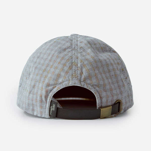 6 PANEL LINEN BASEBALL CAP - BLUE GLEN CHECK