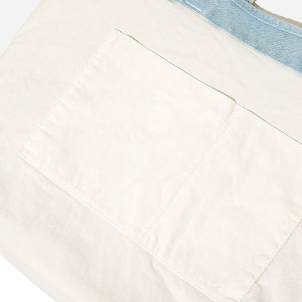 SMALL CAFE TOTE BAG - ECRU/SKY