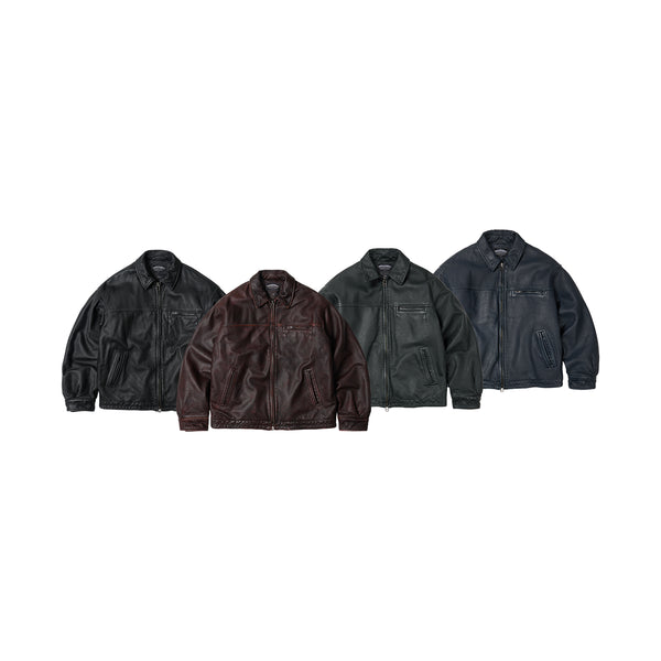 Frizmworks Destroyed Cowhide Leather Jacket - Black